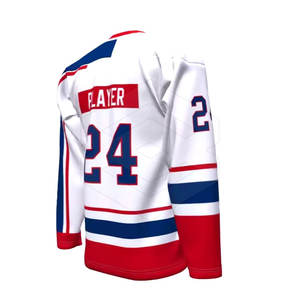 Jersey de hockey sobre hielo de manga larga de tamaño adulto Nombre del equipo personalizado Ropa del equipo en stock - Product Image 2