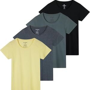 เสื้อยืดคอกลมแขนสั้นเข้ารูปแบบคลาสสิคสำหรับผู้หญิงทำจากผ้าฝ้าย100% - Product Image 1