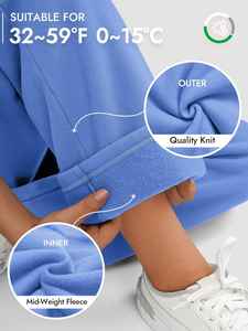 Pantalon de survêtement en éponge française surdimensionné pour femme, pantalon de survêtement ample à jambe droite, vêtements de sport, pantalon extensible pour femme - Product Image 5