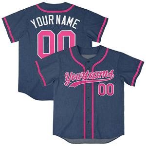 Camiseta de Béisbol Personalizada de Mezclilla 100% Poliéster, Duradera, al por Mayor, con Nombre, Número y Logotipo Bordados, Tallas Grandes para Hombre y Mujer - Product Image 5