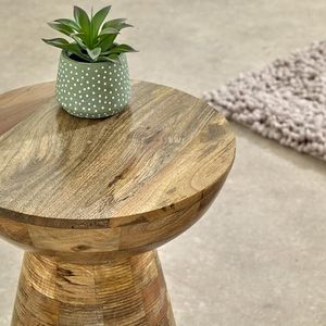 Mesa de centro redonda de madera estilo seta ecológica para sala de estar y uso doméstico - Product Image 2