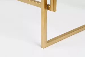 Table d'appoint en fer au Design moderne, cadre de finition dorée avec canapé supérieur en marbre, table basse latérale, meubles Offre Spéciale pour la maison. - Product Image 4