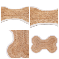 Tapis de bureau EUDICO, ensembles de tapis tissés à la main, réversibles, en jute tressée, rectangulaires, à carreaux, antidérapants, adaptés aux animaux domestiques, brodés, fabriqués à la machine