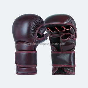 Durable MMA Sanda Shooter Gloves PU Leather Boxing Training Sparring Hook Loop Closure Eco Friendly Breathable OEM Custom - Product Image 1