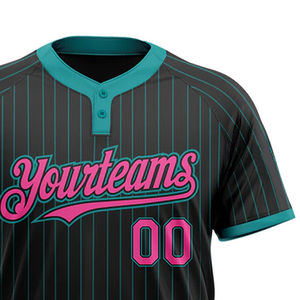 Maillot de baseball unisexe personnalisé de haute qualité avec manches courtes, style short, deux boutons, respirant, antibactérien, séchage rapide - Product Image 3