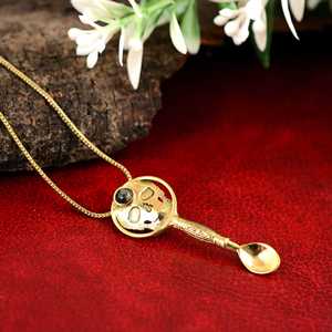 Accesorios de latón Life of Skull Mini cuchara de té Collar colgante clásico Collar de cuchara femenina - Product Image 2