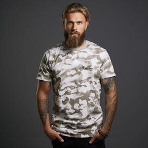 T-shirt pour homme en jersey 100% coton de qualité supérieure, vente en gros, design respirant, style camouflage, 220 g/m², prix attractif - Product Image 2