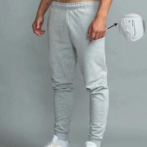 Pantalon de survêtement slim fuselé décontracté pour hommes Joggers gris chiné clair Poches zippées Design ajusté confortable Personnalisation des couleurs OEM - Product Image 5