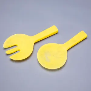 Juego de Servidores de Ensalada de Resina Ecológica Hechos a Mano en India, Aptos para Lavavajillas, Diseño Americano, Utensilios de Cocina Azules - Product Image 2