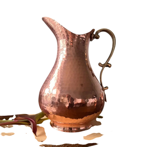 Jarra de Agua y Jugo de Cobre de Primera Calidad Estilo Surahi con Asa de Latón, Artículos de Uso Diario para el Hogar y Bodas - Product Image 5