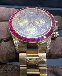 Moissanita VVS para Cosmograph de 46 mm, Acero Inoxidable, Correa de Cuero Italiano, Cuarzo Ronda, Lujo, Negocios, Moda, Puntero de 5 mm - Product Image 3