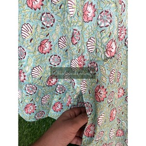 Vestido de algodón de verano para mujer, manga larga, bolsillos, estampado de bloque a mano, tinte Natural, ropa de fiesta informal, blusa de alta calidad, playa para niñas - Product Image 4