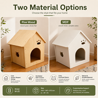 Maison pour chat en bois naturel, niche intérieure pour chat, meuble pour chat en bois avec design confortable et cachette, OEM personnalisé