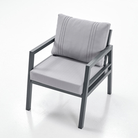Ensemble de canapés modulaires de luxe pour patio, mobilier de jardin moderne en tissu pour salon et salle à manger