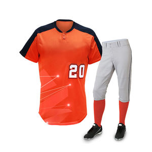 Uniforme de baseball 100% polyester de haute qualité, couleurs et logo personnalisés, séchage rapide, respirant, grande taille, vêtements de sport pour hommes adultes - Product Image 6