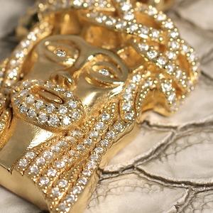 Personnalisable Argent 925 Plaqué Or Style Hip Hop Glacé Religieux Christian Bling Pendentif avec Visage de Jésus Moissanite Diamant - Product Image 5