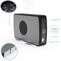 FIDECO Ventilador de refrigeración incorporado Aluminio + ABS Usb3.0 a Sata Caja de disco duro 2,5 3,5 Hdd Ssd Caja SATA Caja externa