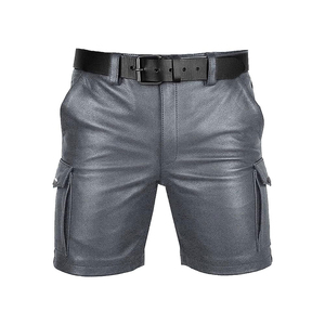 Short en cuir de conception professionnelle du fabricant pakistanais Vente en gros Nouveau Short en cuir pour hommes de couleur unie Slim Fit - Product Image 1