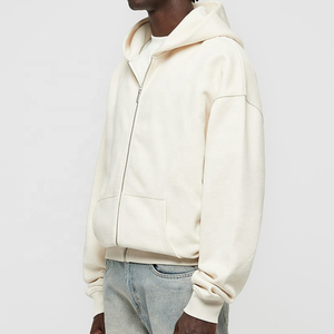 Sudadera con capucha y cremallera de gran tamaño con logotipo impreso personalizado al por mayor, cárdigan básico unisex para hombre, Sudadera con capucha y cremallera básica de algodón 100% para invierno - Product Image 5