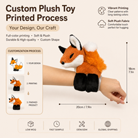 Bracelet en peluche personnalisé en forme de renard orange, jouet à porter, bracelet slap animalier doux et moelleux, animal de la forêt, pour cadeaux d'enfants, vente en gros