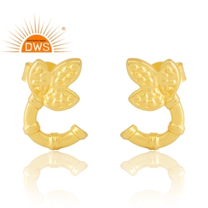 Design élégant 925 argent 18K plaqué or boucle d'oreille Design Demi bijoux fins pour les femmes cadeau pour elle - Product Image 1