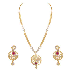 Collares de piedra AD chapados en oro, joyería de Formación de Piedra AD, joyería de Festival, joyería tradicional, joyería llena de oro Oro Joyeria - Product Image 3