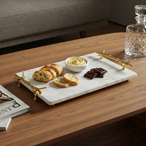 Plateau à collation décoratif en marbre fabriqué à la main Assiettes de service de cuisine et de salle à manger durables pour décor moderne ou de ferme - Product Image 6