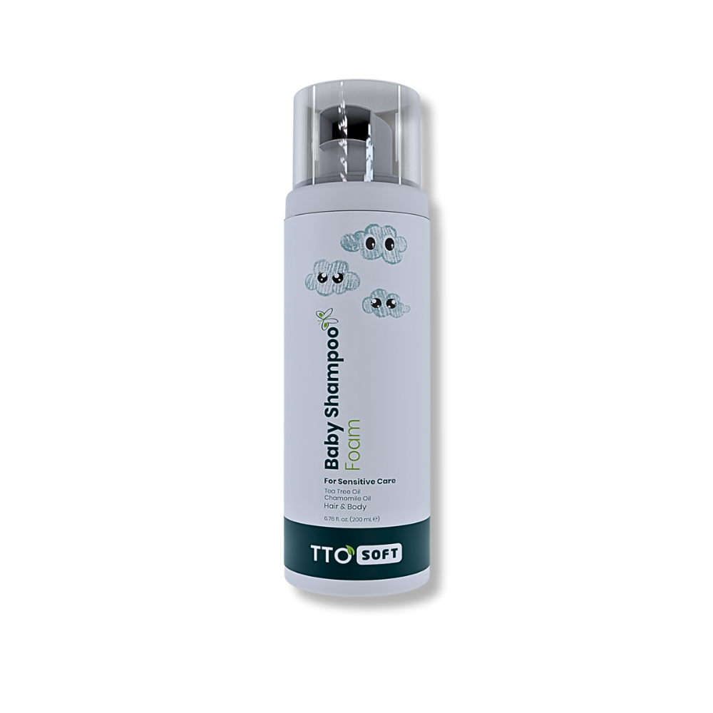 TTO Gentle Baby Foam Shampoo 200ml – Herbal Tea Tree & Chamomile Moisturizing Shampoo for Delicate Baby Hair & Skin Care
