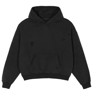 Sweat-shirt à capuche surdimensionné pour homme, en coton lourd 100%, avec logo personnalisé, style streetwear décontracté - Product Image 4