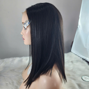 Cheveux vietnamiens bruts HD pour perruque 250% densité droite 100% cheveux humains avec des cheveux de bébé dentelle transparente petit bonnet - Product Image 4
