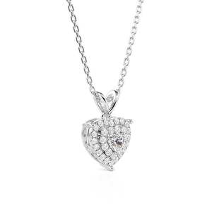 Collier pendentif cœur double halo Jeulia en argent sterling - Product Image 2
