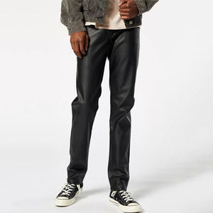 Pantalon en cuir décontracté pour hommes de haute qualité Impression de logo personnalisé Tissu PU léger Taille moyenne Hiver Dernier design en gros - Product Image 1