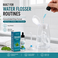 Concentré de soin buccal personnalisé pour irrigateur dentaire, gouttes de bain de bouche, marque privée, 60 ml, sérum pour irrigateur dentaire, fabricant OEM ODM de soins bucco-dentaires