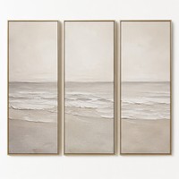 Ensemble de 2 tableaux muraux 3D texturés Vague Océanique Bleue, Peinture sur Toile Faite Main en Relief Plâtre, Paysage Marin Moderne pour Décoration de Maison et Hôtel