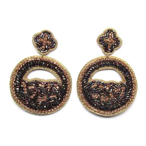 Joyería hecha a mano Mardi Gras bordado semilla con cuentas pendiente de lentejuelas con hermoso estilo y aspecto moderno de alta calidad de la India - Product Image 4