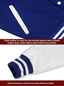 Unisex High Quality Letterman Varsity College Baseball Jacket with Leather Sleeves Custom CollegeBaseballjacket for men - Product Image 3