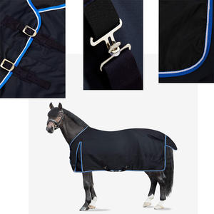 Venta al por mayor de alfombras de invierno ligeras para caballos equipos deportivos personalizados con carcasa de tela impermeable transpirable y forro de nailon - Product Image 6