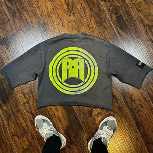 Tops à manches personnalisés pour hommes et femmes, style punk rock hip hop, imprimé graphique de dessin animé, t-shirt surdimensionné Harajuku - Product Image 2