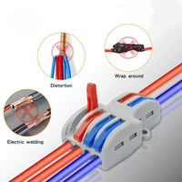Connecteurs rapides 2-4 sorties pour câbles automobiles universels, compacts, pour épissure de câbles 0,08-4,0 mm², en alliage d'aluminium verni brillant, homologués 450 V