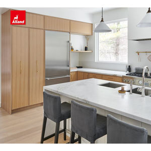 Meubles de cuisine modernes en bois massif, design d'angle, organisateur et rangement d'images, sans cadre, bon marché, par le fabricant Alland - Product Image 3