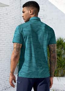 Sports de plein air personnalisés pour hommes polos Impression par sublimation d'usine tissu tricoté T-Shirt imprimé numériquement pour Polo - Product Image 2