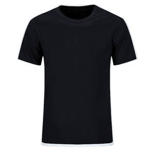 100% haute qualité plaine personnalisé 100% coton goutte épaule t-shirts pour hommes blanc col montant poids lourd grande taille t-shirt - Product Image 1