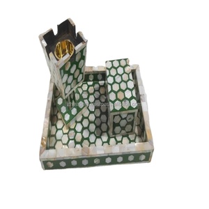 เครื่องประดับทางศาสนาสุดหรูสำหรับเทศกาลรอมฎอน ของขวัญสุดพิเศษ กลิ่นหอมอันสง่างาม ชุดเตาเผาบาคูร์และถาดใส่เทียนไขมุก - Product Image 3