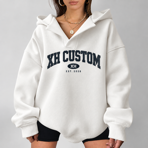 Custom Logo Women Oversized Hoodie <b>Batwing</b> Sleeve Loose Fit Pullover Sweatshirt Casual Hooded <b>Tops</b> Manufacturer - Product Image 1