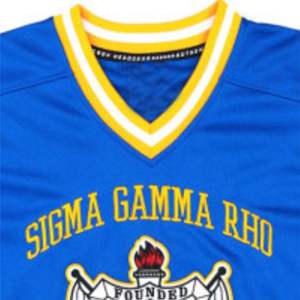 Camiseta de fútbol SGR-Azul | Camiseta deportiva Sigma Gamma Rho de poliéster 100% | Logotipo del equipo bordado en la parte delantera, trasera | Equipo de hermandad - Product Image 6