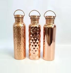 Bouteille d'eau en cuivre potable saine | Pure, étanche, faite à la main | Améliore l'immunité | Sans BPA et écologique - Product Image 3