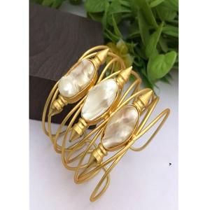 Pulsera abierta de lujo de fusión antigua para mujer, elegante perla real de agua dulce para bodas, fiestas, compromisos - Product Image 1