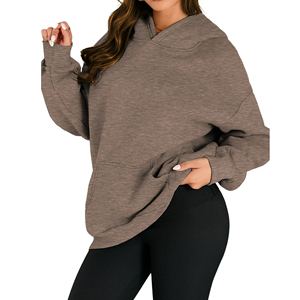 Sudaderas con capucha de gran tamaño de algodón 100% para mujer, nueva ropa de calle, decoración de botones, camisetas en blanco informales personalizadas, sudaderas - Product Image 3
