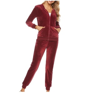 Fleece Cotton Fashion Blank Sweatsuits Traje de dos piezas Conjunto de pantalón y Sudadera con capucha Chándales de invierno al aire libre Ropa deportiva para correr - Product Image 6