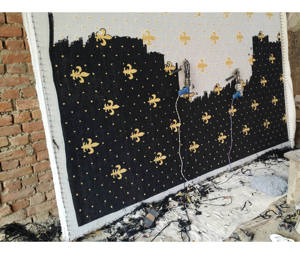 Classic <b>Large</b> Size Woolen Handmade Carpet Black Design Living Room Bespoke Carpets with Abstract Pattern Latex Backing - Product Image 1